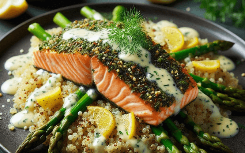 Read more about the article Healthy Holiday Recipes: Herb-Crusted Salmon with Lemon-Dill Sauce