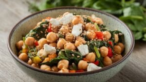 Read more about the article Healthy Week Night Recipe #5: Chickpea Stir-Fry with Spinach and Feta
