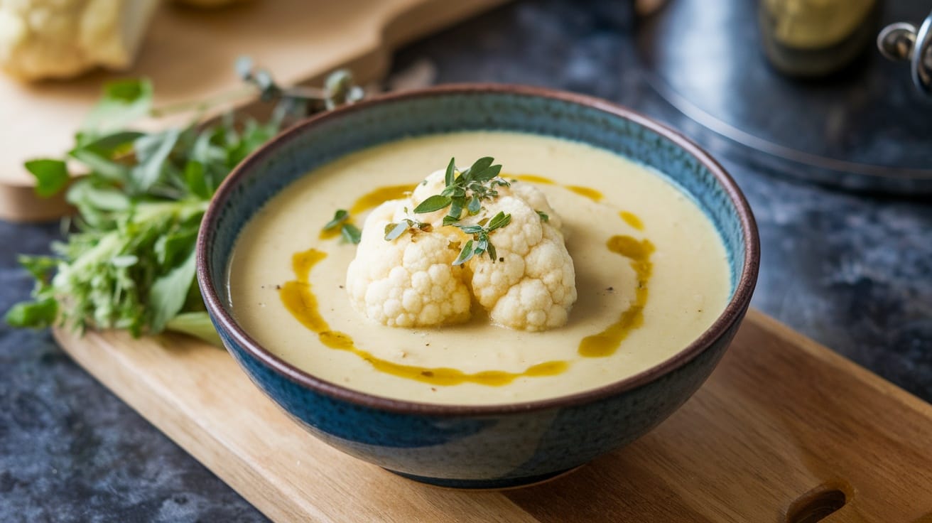 Read more about the article Healthy Week Night Recipe #3: Creamy Cauliflower Soup with Herbs