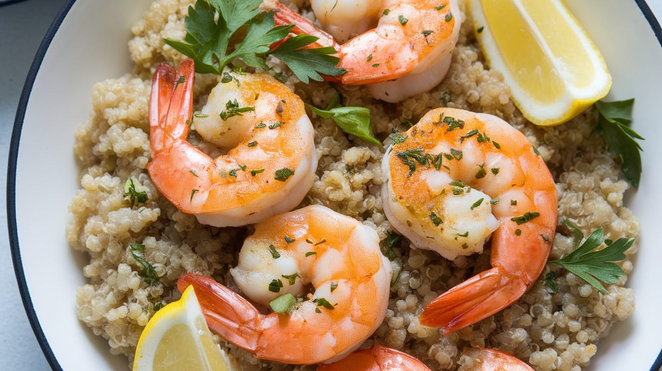 Read more about the article Healthy Week Night Recipe #4: Zesty Lemon Garlic Shrimp with Quinoa